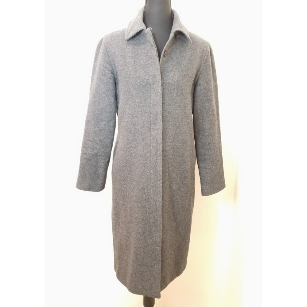 Vintage 90s Esprit Wool Trench Coat Grey Womens Small City Preppy Y2K Minimalist